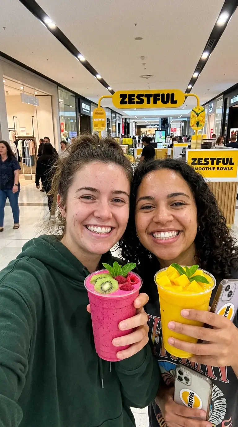 Girls drinking smoothies